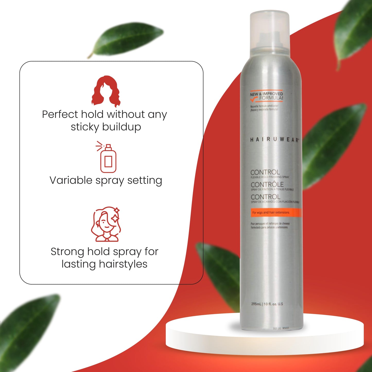Strong Hold Finishing Hairspray For Wigs & Hair Extensions, Fast Drying, Non-sticky & Humidity Resistant - 10 Fl Oz