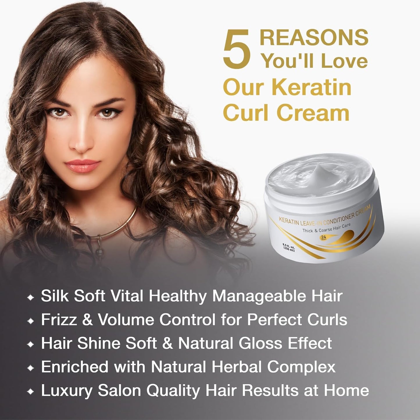 Keratin Leave-In Conditioner & Hair Mask Kit - Moisturizing Cream for Dry, Damaged, Curly, Wavy, Straight Hair | Pro Salon Treatment