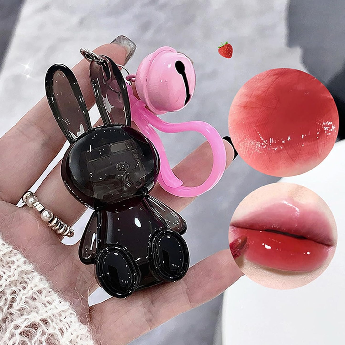 Bunny Hydrating Lip Gloss Set - 3Pcs Jelly Liquid Lipsticks | Moisturizing & Plumping Shine for Women