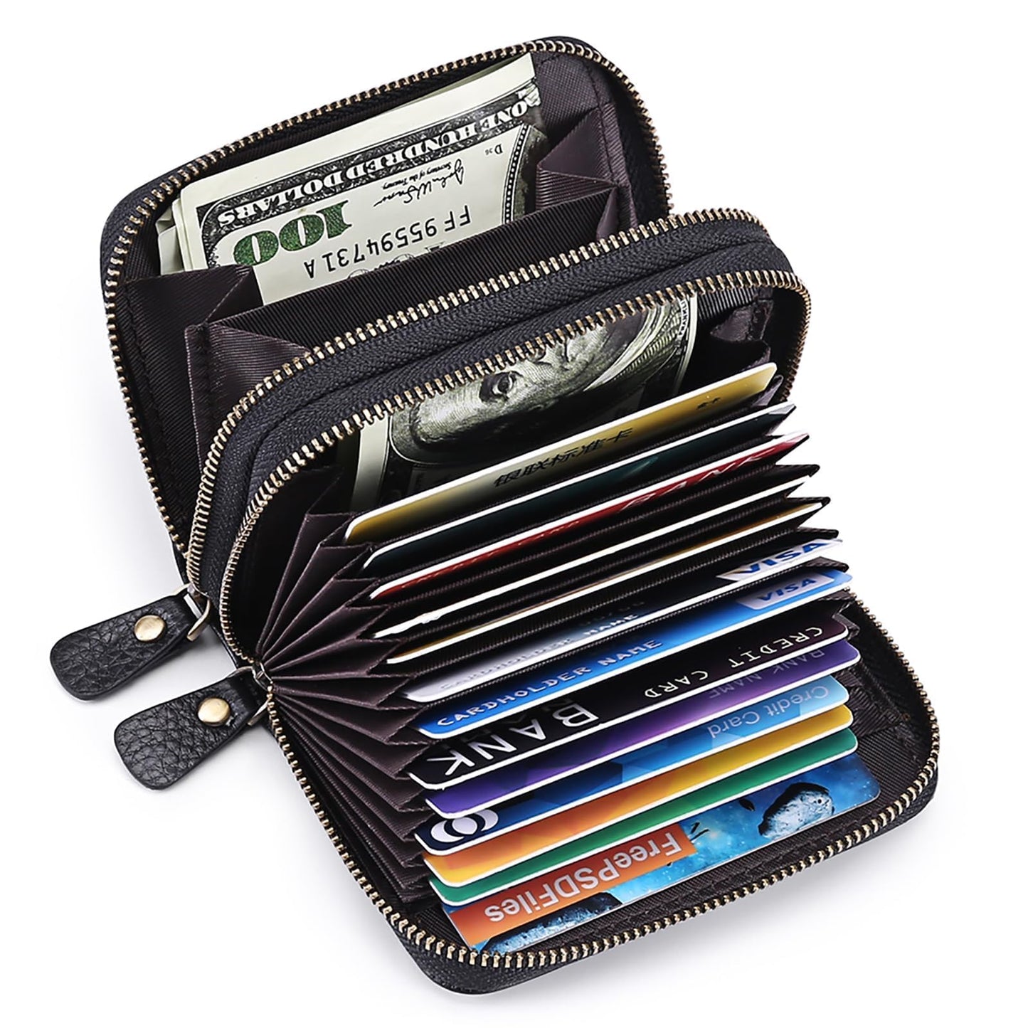 GOIACII Small Genuine Leather Wallet for Women, RFID Blocking Credit Card Holder Wallet