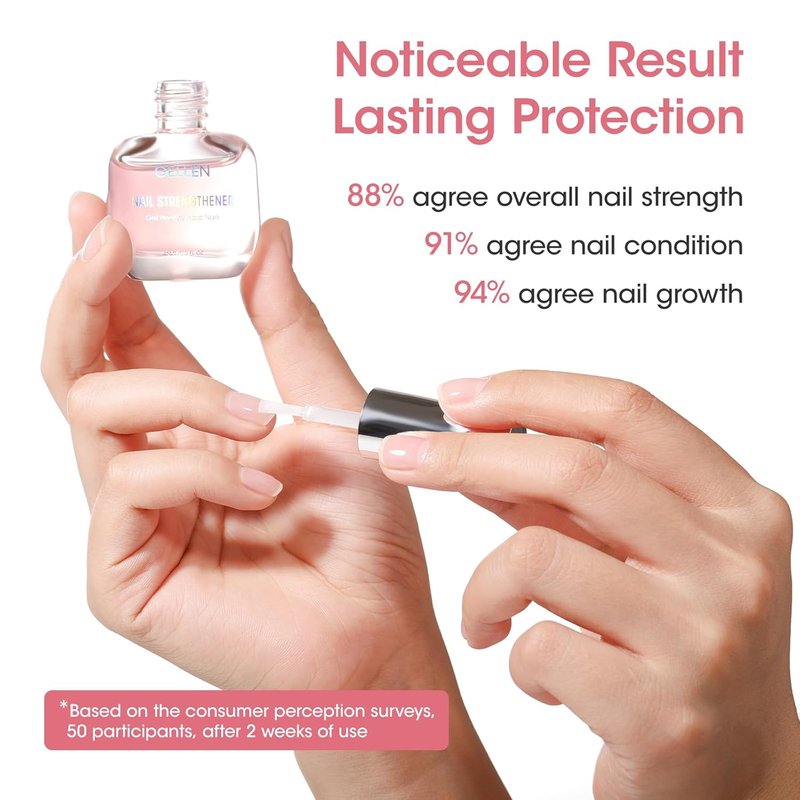 Nail Strengthener Serum - 8-In-1 Repair for Thin, Brittle Nails | Air Dry Clear, Cherry Blossom Scent