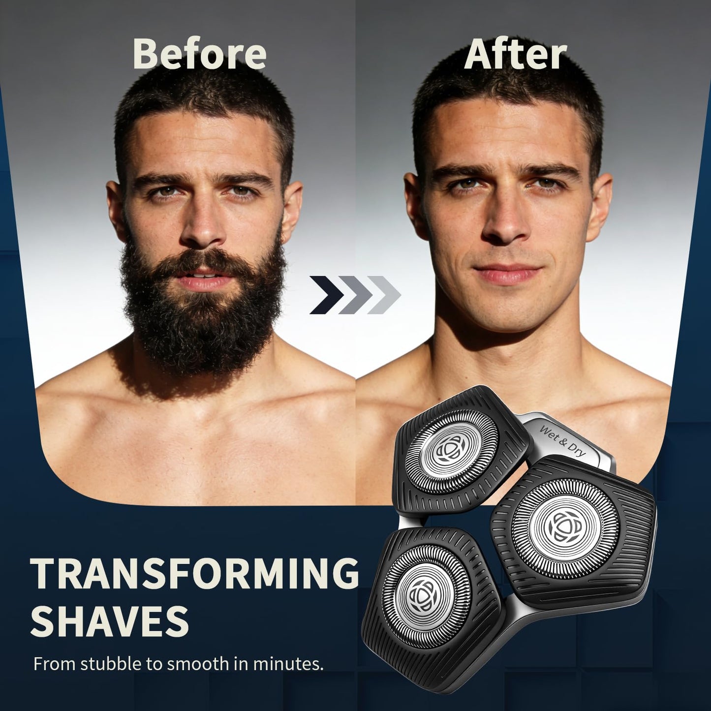 SH71/50 Replacement Shaving Heads Compatible with Phili*s Series S5000 (S5XXX) & S7000 (S7XXX) Shavers-Fits SH60/70, SH70/70 Models