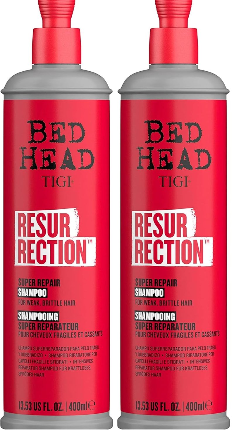 TIGI Bed Head Resurrection Repair Shampoo - Restores Damaged Hair | 13.53 fl oz (Pack of 2)