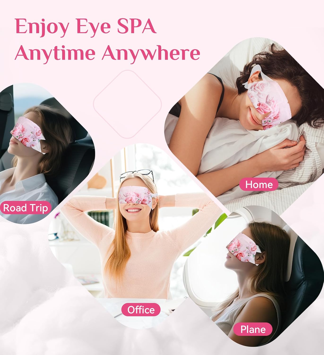 Heated Eye Mask - 18 Packs Rose Warm Compress for Dry Eyes, Puffiness & Stress Relief | Spa Relaxation Gift for Women