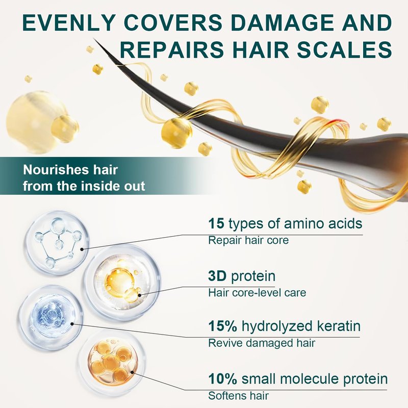 Hair Mask for Damaged Hair - Rosemary Keratin Collagen Deep Repair | Hydrating 10.15oz (300ml)