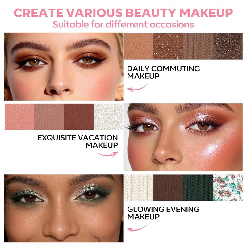 LUXAZA PRO 5-in-1 Eyeshadow Makeup Palette - 18 Natural Nude Shades | Long-Lasting Matte & Shimmer Finish