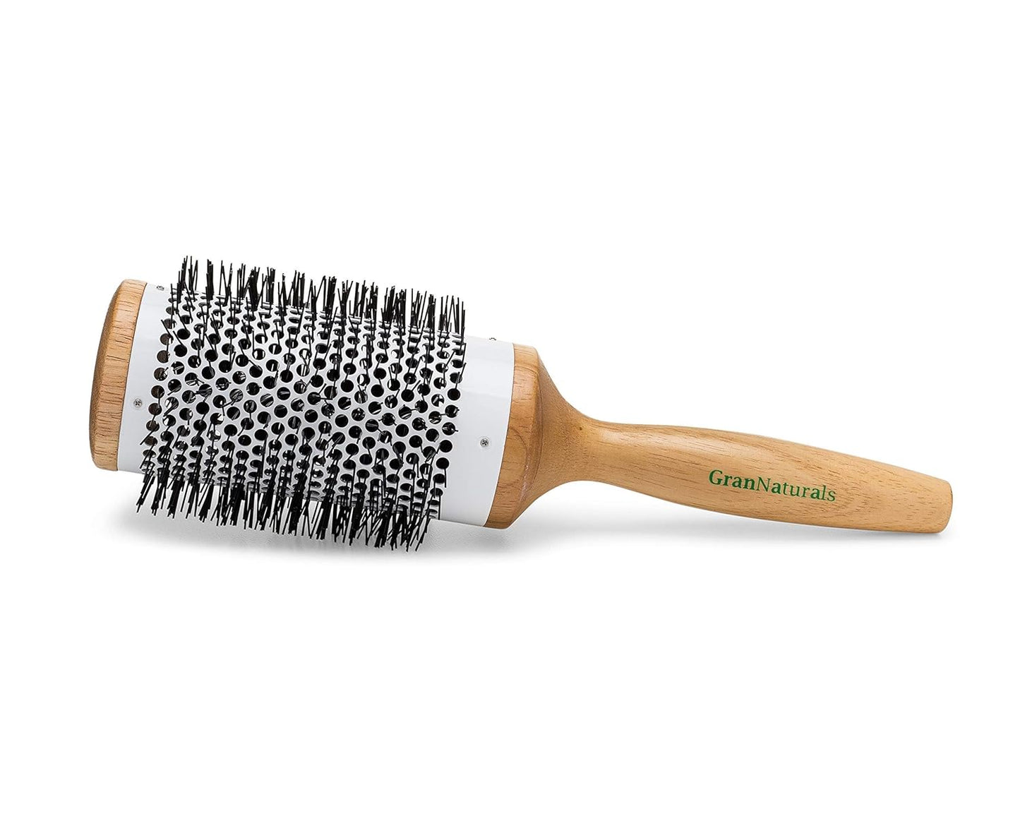 Ceramic Barrel Hair Brush - Large 3.0 Inch Round Brush for Thermal & Ionic Styling | Natural Wood & Nylon Bristles