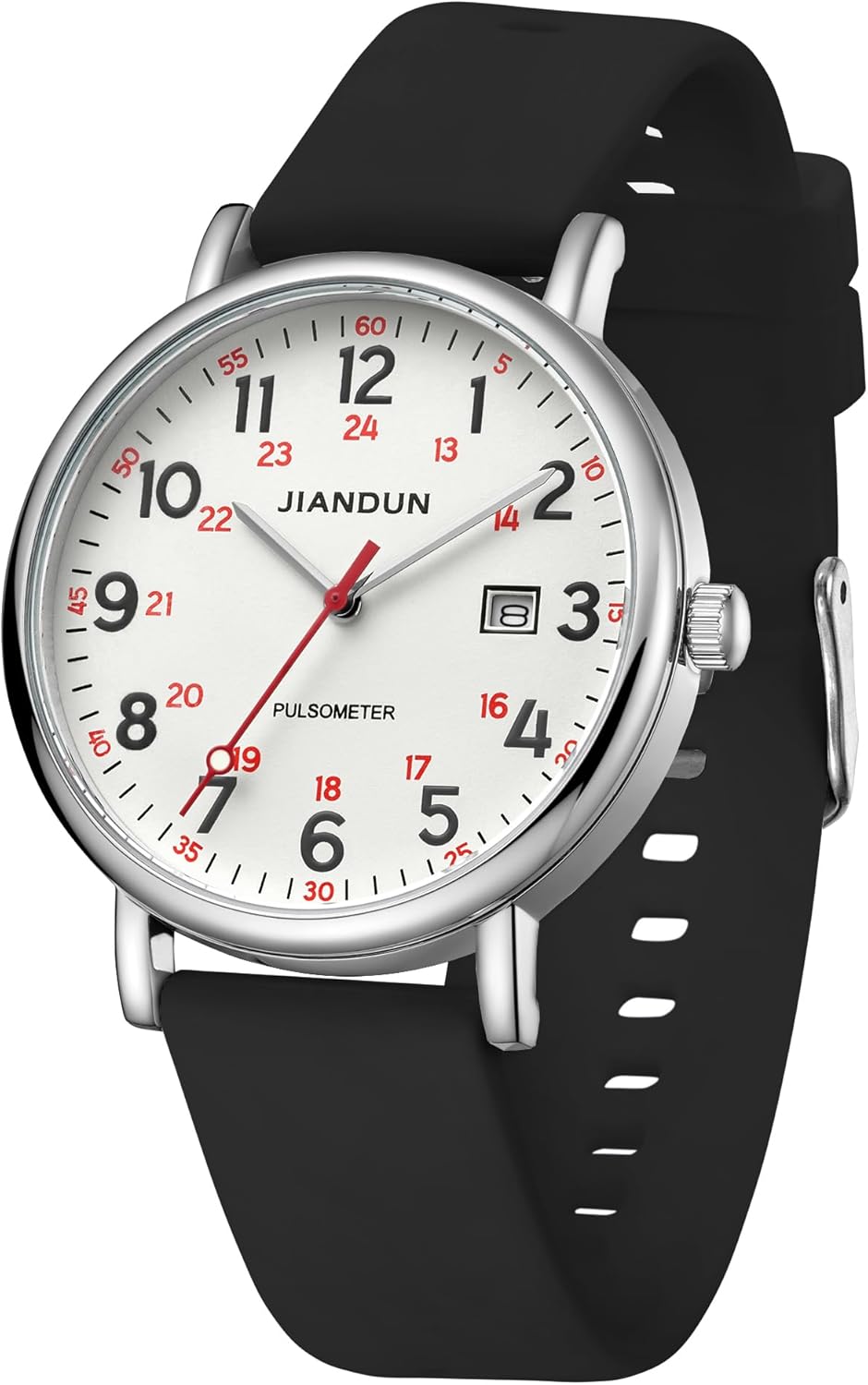 JIANDUN Waterproof Nurse Watch for Medical,Professionals,Students,Women Men, 24 Hour with Second Hand, Military Time Easy to Read Dial