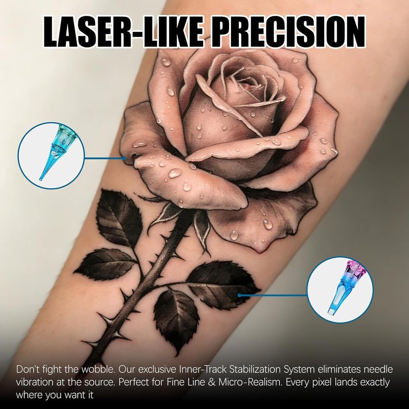Ultimate Tattoo Needles Cartridges - 20 Pcs Precision Round Magnum 1207RM for Fast Color Application