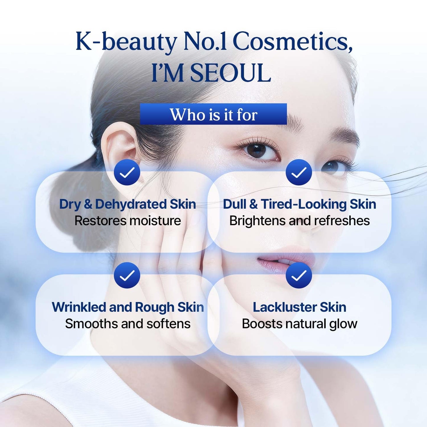 I'M SEOUL Moisturizer Face Cream Waterful Hydra Deep Moisture with Niacinamide, Adenosine and Soothing Allantoin Derma Korean Skincare 1.76 oz