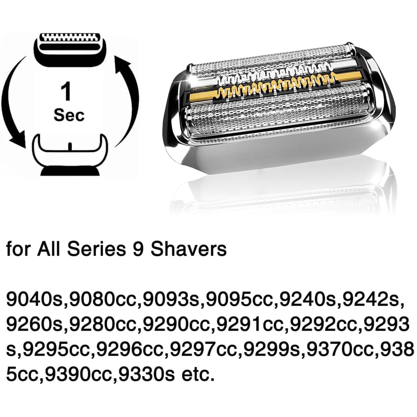 94M Series 9 Pro Electric Shaver Replacement Head for Series 9 Pro and Series 9 Replacement Head for Electric Razors 9290cc, 9291cc, 9370cc, 9376cc, 9293s, 9260s, 9295cc, 9385cc (94M/2pcs)