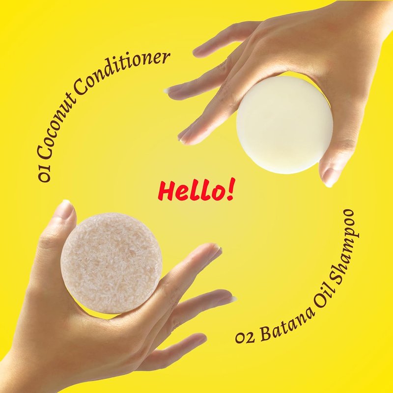 Batana Oil Shampoo & Conditioner Bar Set - Hair Growth, Thickening & Volumizing | Silicone & Sulfate Free, Hibiscus Scent