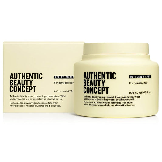 Authentic Beauty Concept Replenish Mask | Replenishing Hair Mask for Damaged Hair | Intense Treatment for Treated Hair | Strengthens Hair Fiber | Vegan & Cruelty-free | Silicone-free | 6.7 fl. oz.