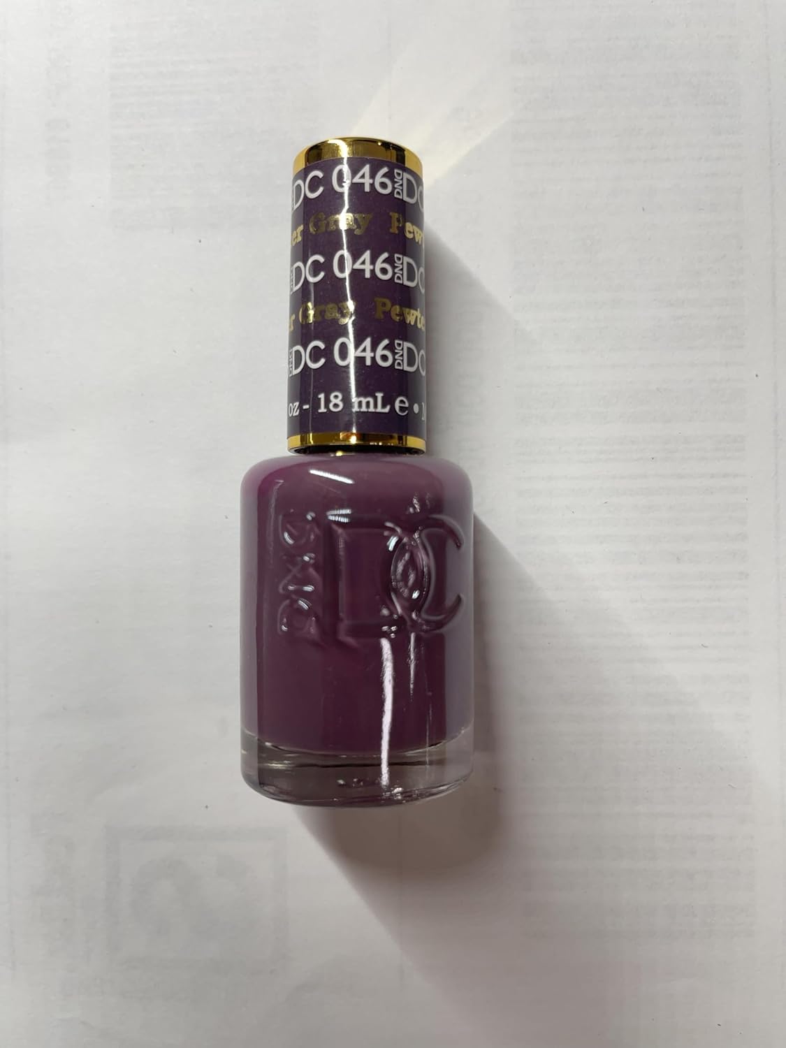 DND DC Gel Polish Set - Purple Collection | UV/LED Chip-Free Nail Lacquer Duo, 046 Pewter Gray, 0.5 Fl Oz
