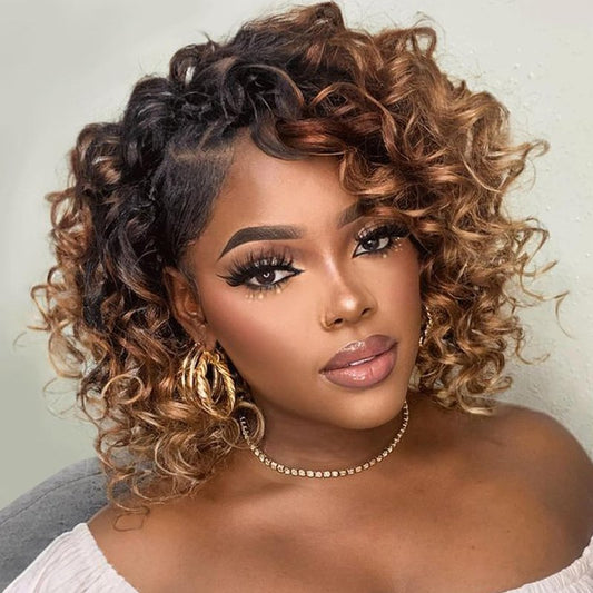 Pre Looped Gogo Curl Crochet Hair 8 Packs Pre Twisted Ocean Wave Goddess Box Braids Curly Water Wave Synthetic Braiding Hair For Black Women (#T27, 10 Inch (Pack of 8))