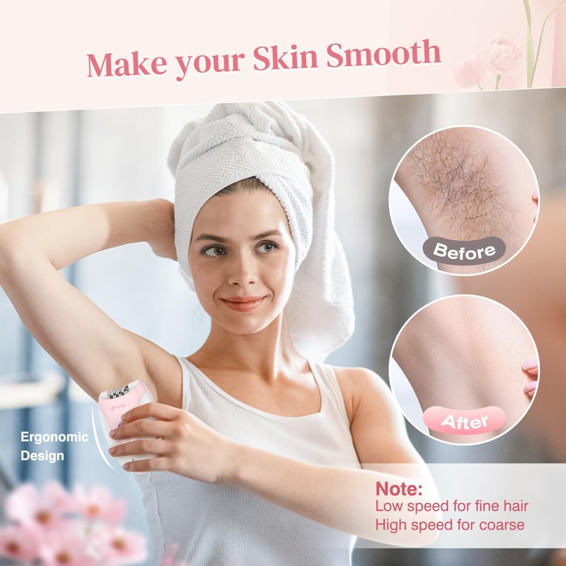 Epilator,Epilator for Women,Facial Hair Removal for Women Rechargeable,2 Speeds Hair Removal Device with 36 Tweezers,Hair Removal Device Legs/Face/Bikini/Arms,Epilator for face Smooth Skin