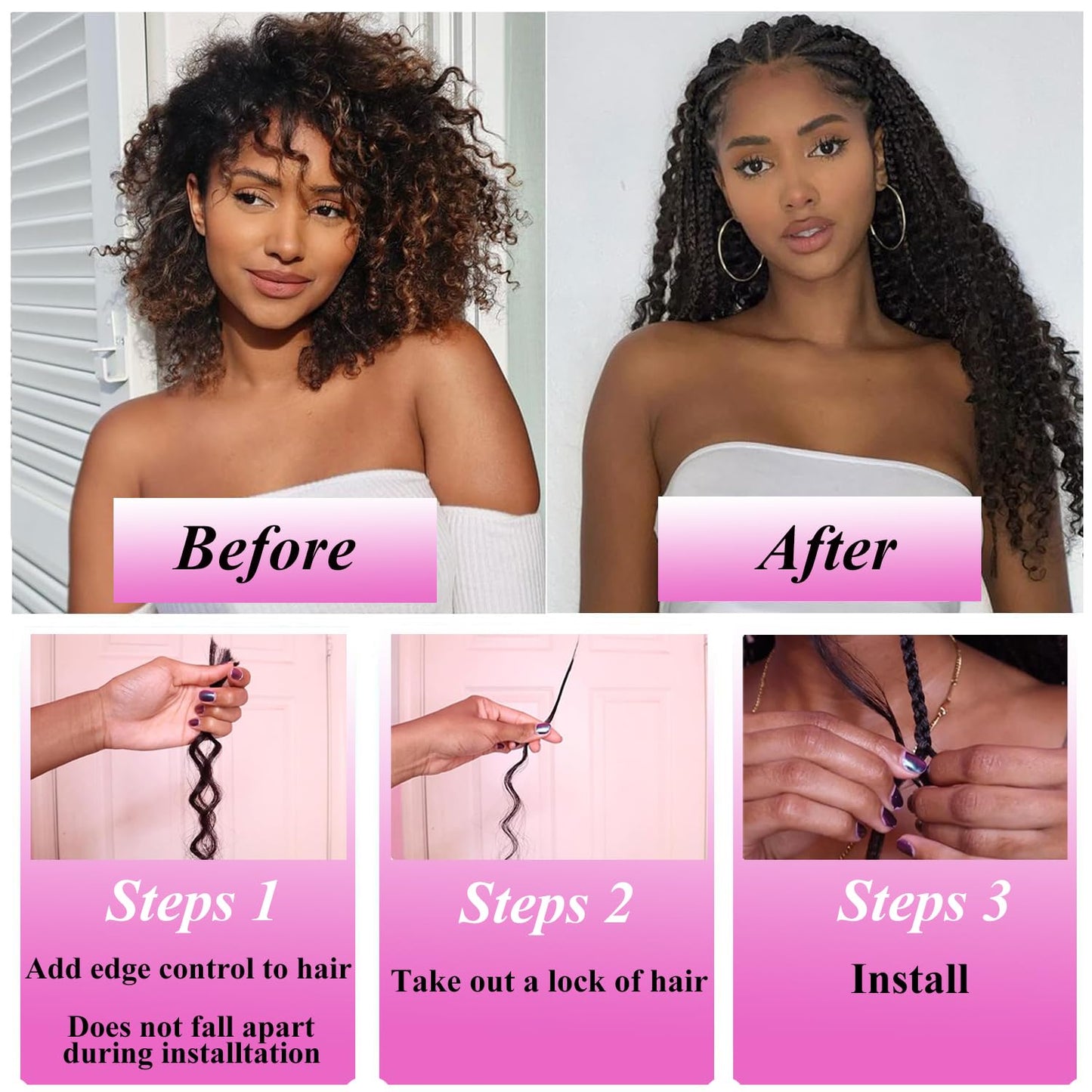 Human Braiding Hair 2 Bundles 100g 22 Inch Deep Wave Bulk 100% Human Hair for Braiding No Weft 12A Brazilian Virgin Human Hair Extensions for Boho Braids Natural Black