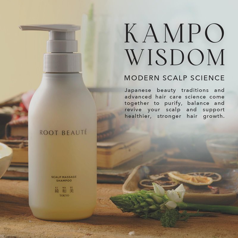 Kiwabi Root Beauté Itchy Scalp Shampoo – Sulfate-Free Natural Shampoo for Dry, Oily & Sensitive Skin – ph-Balanced Scalp Treatment with 23 Botanicals for Hair Growth & Hydration