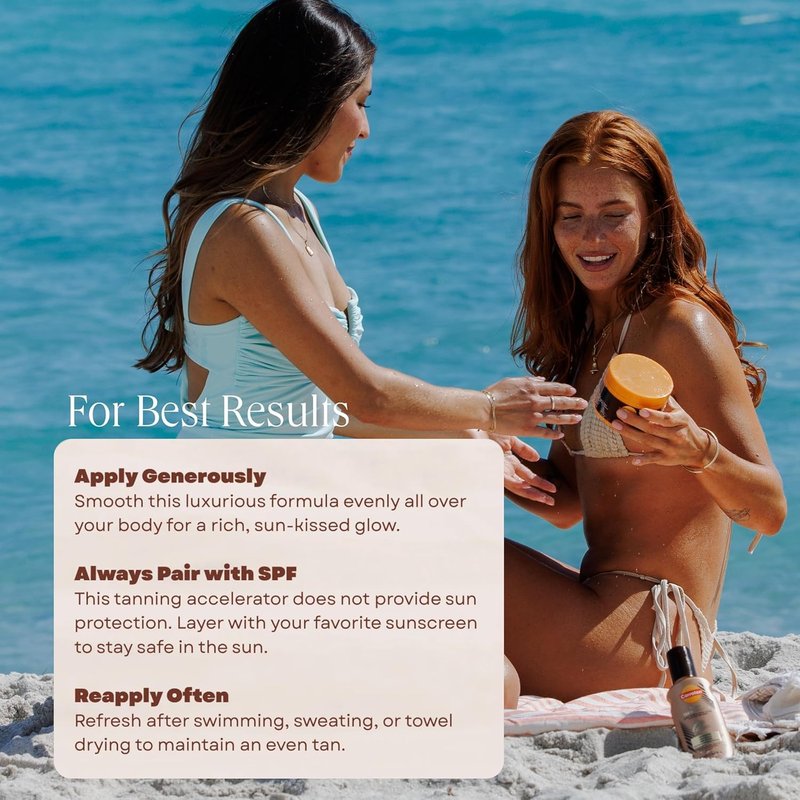 Carroten Intensive Tanning Gel - Browning Tan Accelerator | Non-Greasy & Water-Resistant | 5 oz with Spatula