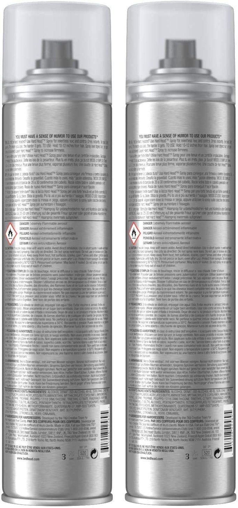 TIGI Bed Hard Head Extra Strong Hold Hair Spray, 10.6 Ounce (Pack of 2)