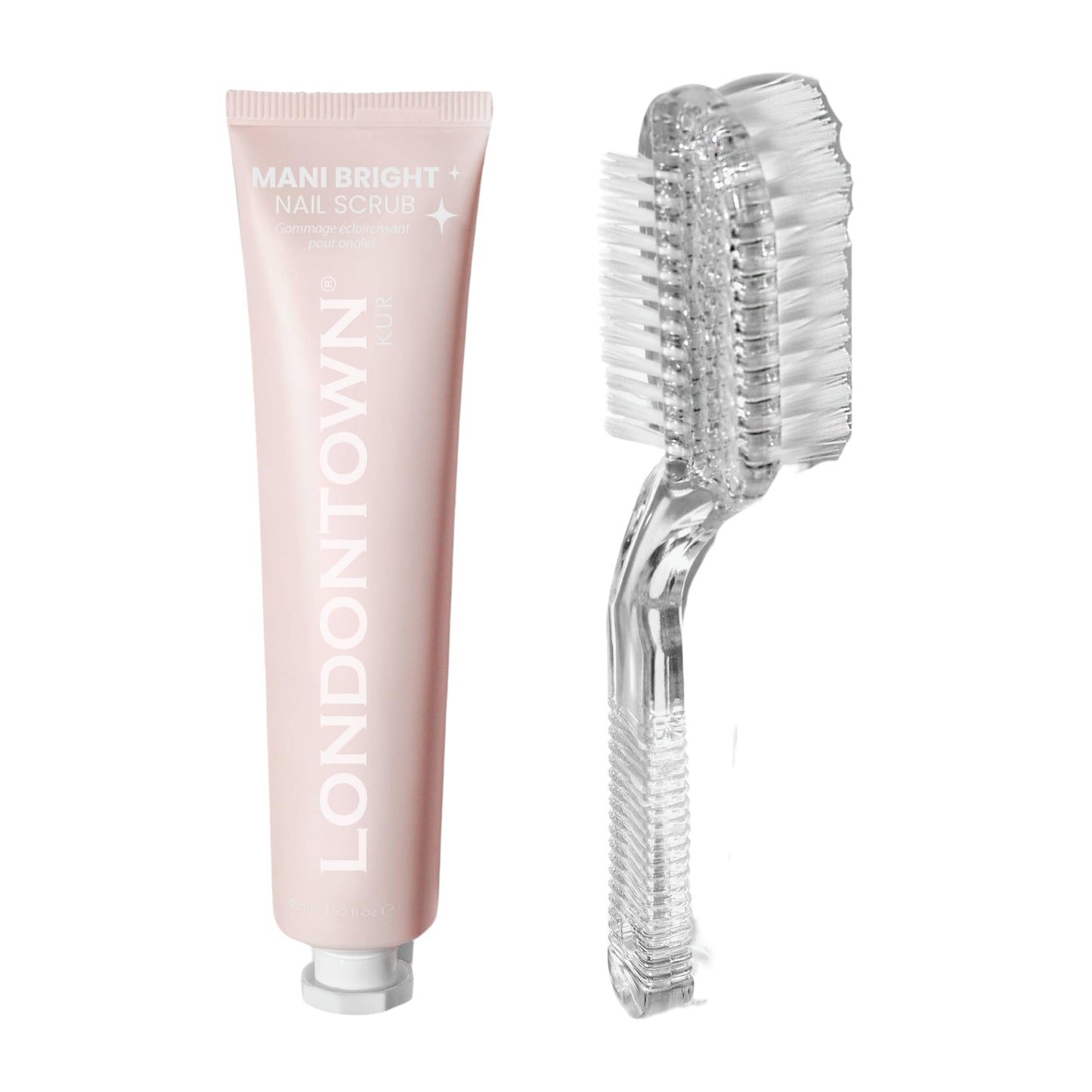 LONDONTOWN Mani Bright Nail Scrub - Brightening Nail Whitener for Hands & Feet to Combat Stains Discoloration Yellow Dullness, 1.5fl oz