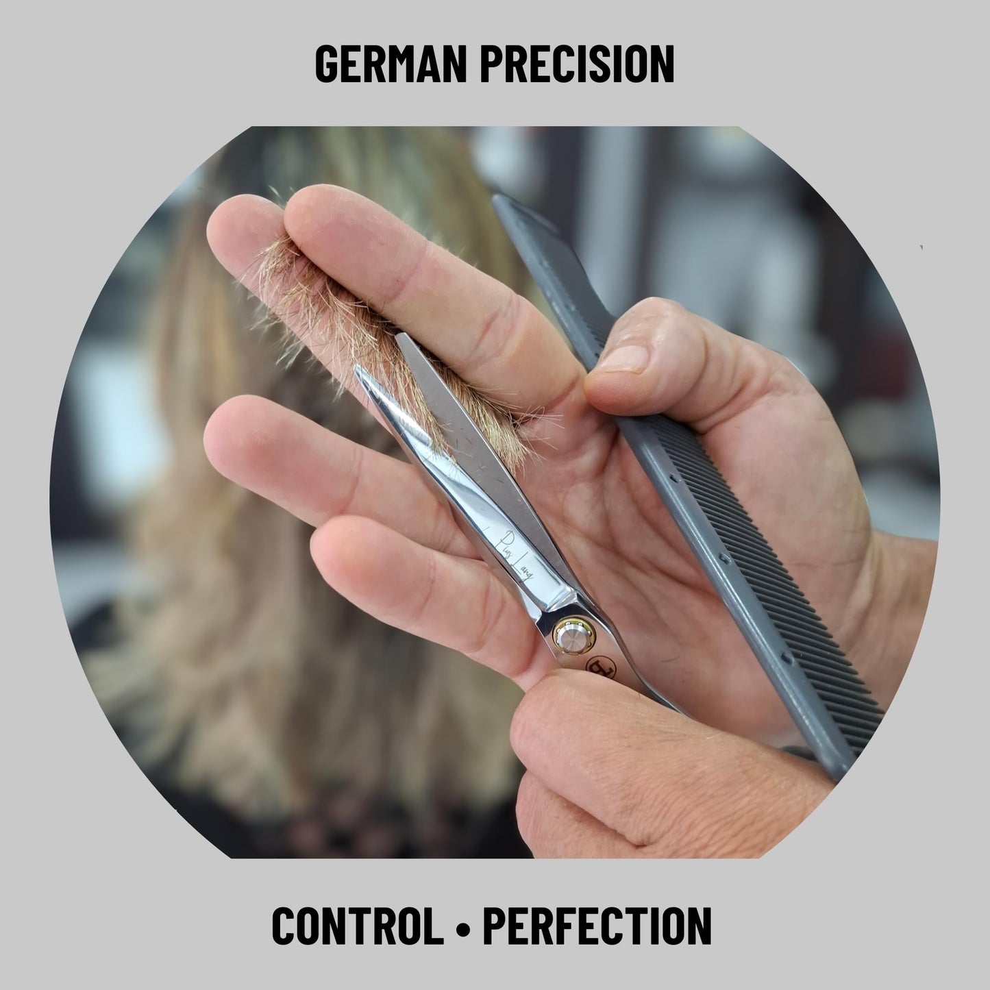 PIUS LANG Professional Hair Cutting Scissors 6.5" Since 1852 – Premium Shears for Beauty Students, Beginner Stylists & Premium Home Use, Convex Blades, Ball-Bearing Tension System + Pouch