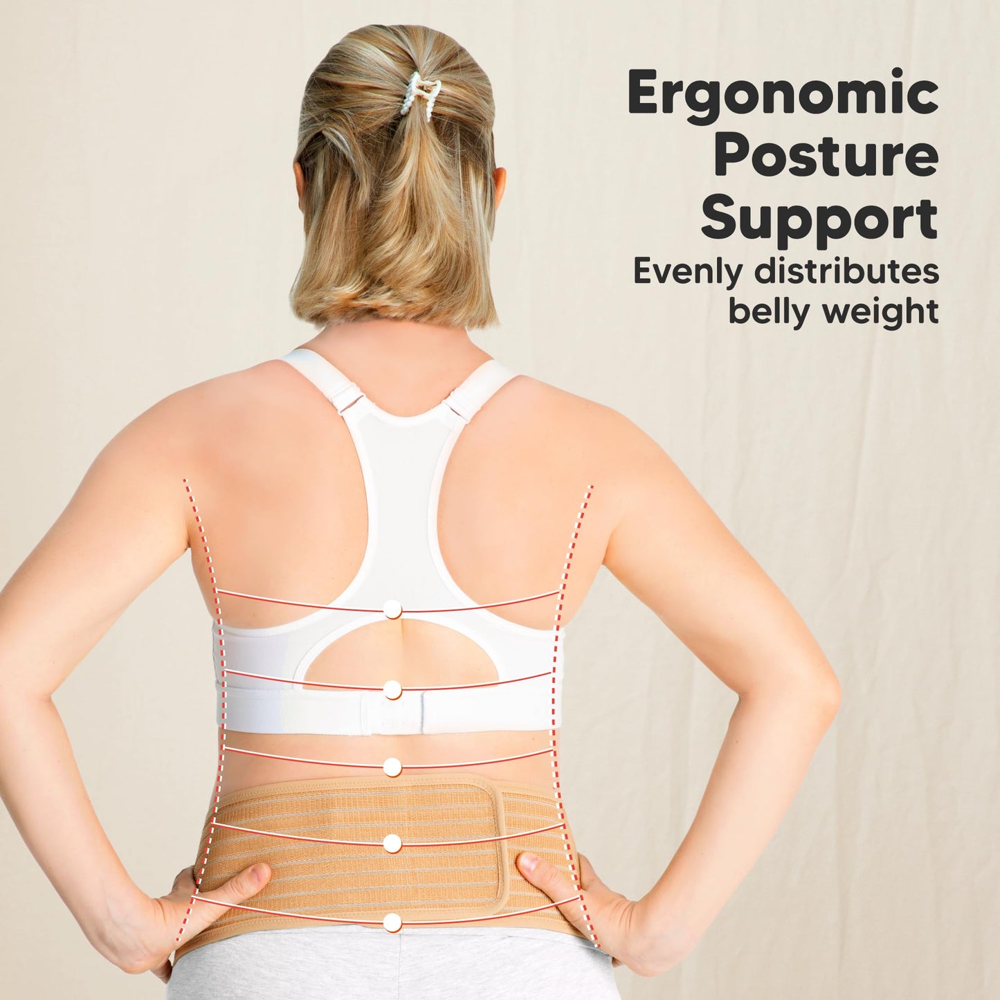 KeaBabies Pregnancy Belly Bands for Pregnant Women - 1-Pack, Soft & Breathable Maternity Belly Support Band, Easy Adjustable Maternity Belt for Back, Pelvic Support, Comfortablee (Classic Ivory, M/L)