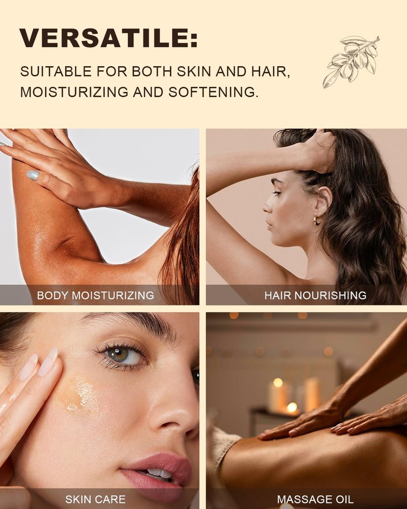 USDA Organic Argan Oil - Pure Cold Pressed Hair & Skin Conditioner | 8 Fl Oz