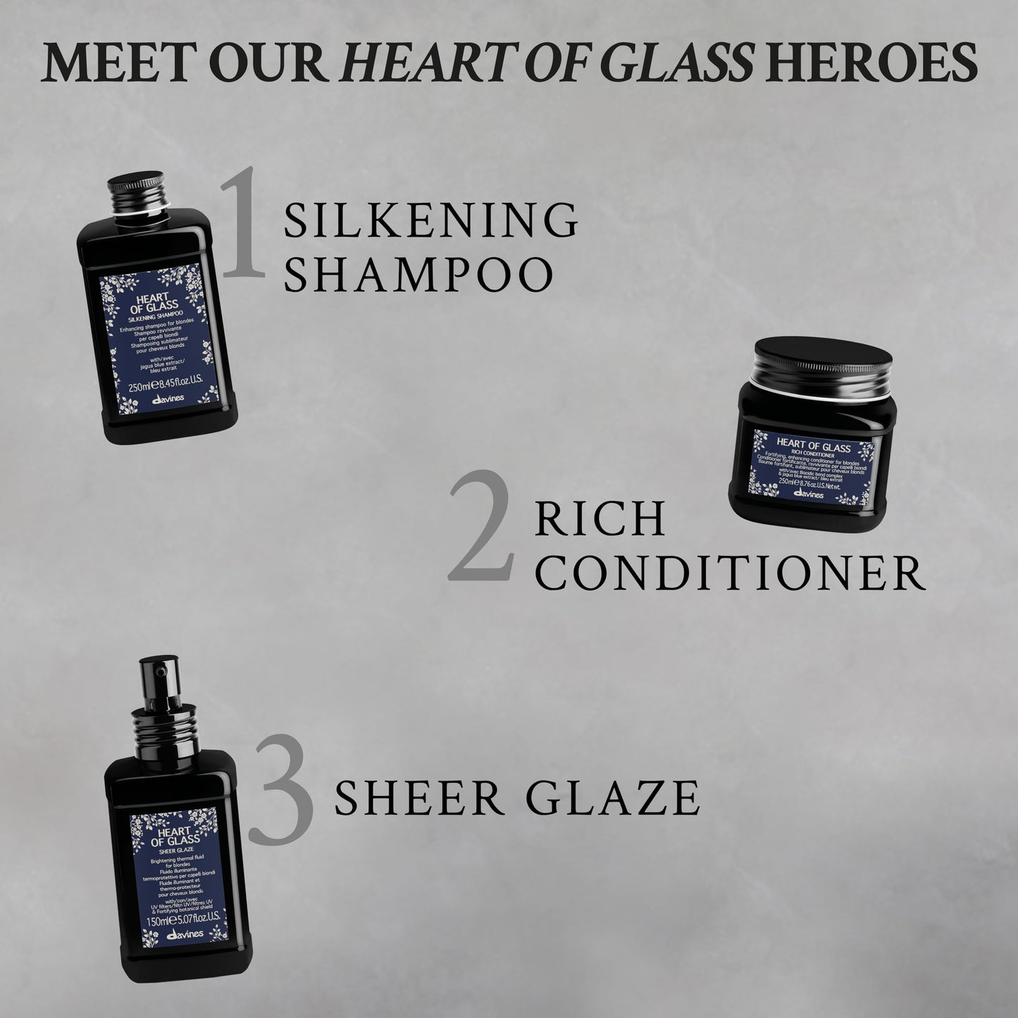 Davines Heart of Glass Silkening Shampoo for Blonde Care, Nourishing Protection for Natural Or Cosmetically Treated Hair