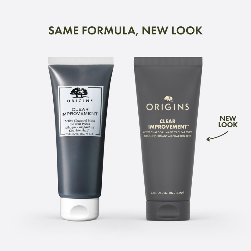 Origins Clear Improvement Active Charcoal Face Mask to Clear Pores | Clay Mask | Fragrance Free, 2.5 Fl Oz
