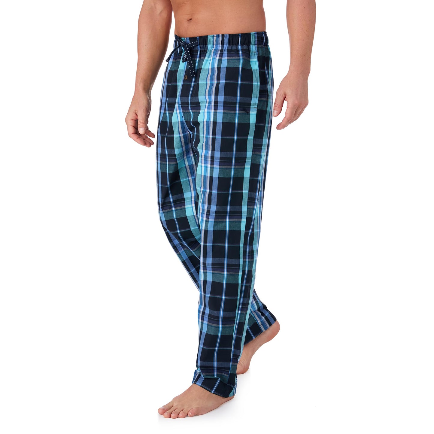 Tommy Bahama - Men's Essential Printed Sleep Pant, Woven Pajama Pants for Sleep or Lounge (Navy Blue Plaid, X-Large)