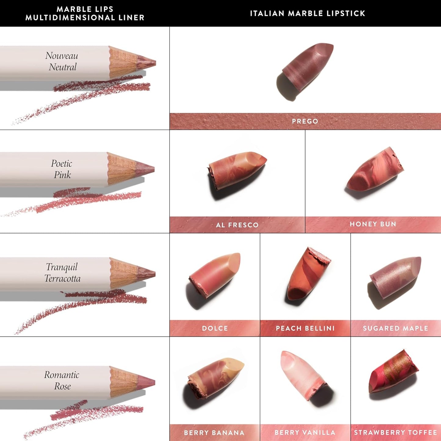 Laura Geller Marble-ous Lip Duo - Italian Marble Lipstick & Multidimensional Liner | Tranquil Terracotta