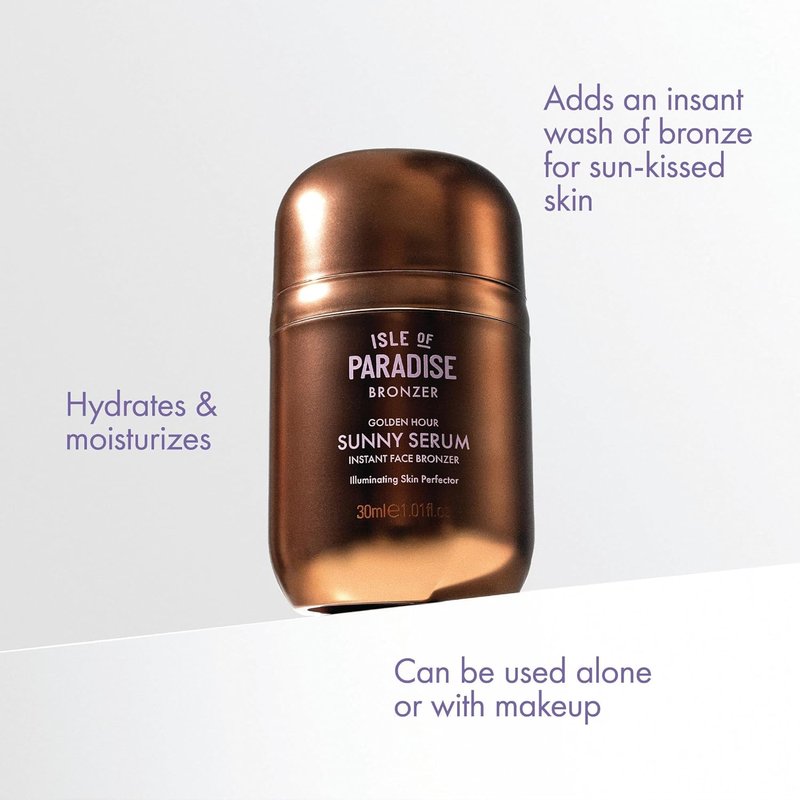 Sunny Serum Bronzing Serum - Illuminating Liquid Face Bronzer with Niacinamide | Buildable Wash-Off Formula - 1.01 fl oz