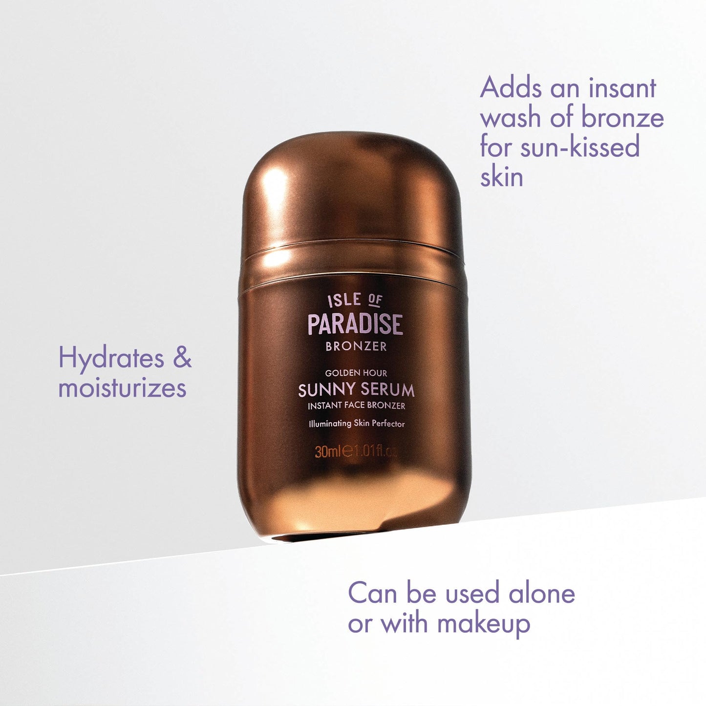 Isle of Paradise Sunny Serum, Liquid Bronzer, Wash-Off Formula with Illuminating & Hydrating Skincare Ingredients for Natural-Looking Radiance, 1.01 fl. Oz