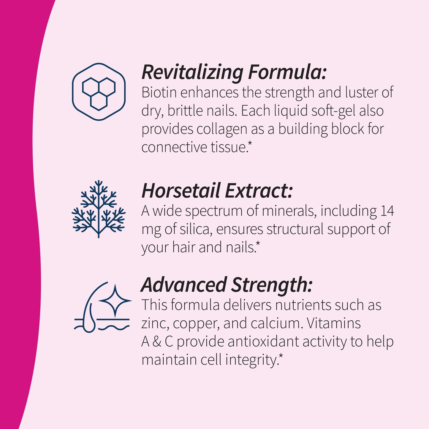Applied Nutrition Longer Stronger Hair & Nails - 60 Liquid Soft-Gels, Pack of 2 - Biotin, Silica & Collagen - 60 Servings