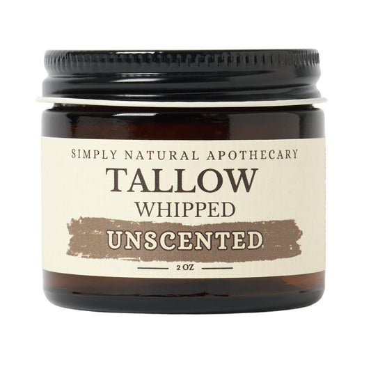 Beef Tallow for Skin Care, Face, Hands - Natural Moisturizer - Whipped - Organic Grass-Fed Beef Fat - Vitamins A, D, E, K - Dry Skin, Baby Diaper Cream - Hydrating - Handmade - Unscented - 2 oz Jar