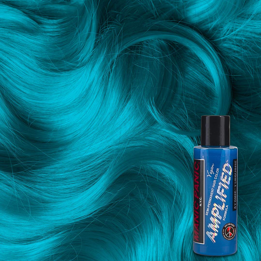 Atomic Turquoise Hair Color - Amplified Semi-Permanent Dye | Bright Aqua Blue, Vegan & Ammonia-Free (2PK)
