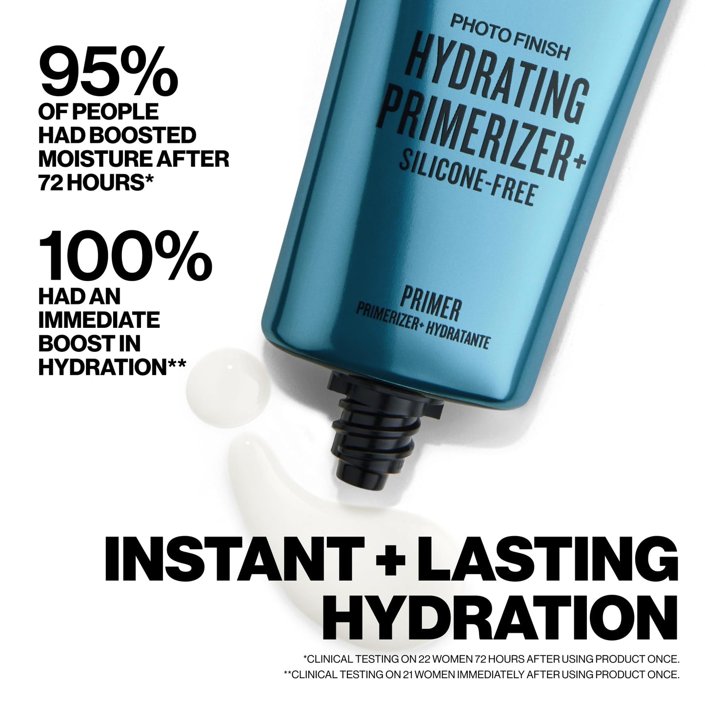 Smashbox Photo Finish Hydrating Primerizer | Triple Hyaluronic Acid and Niacinamide Makeup Primer for 72-Hour Hydration | Lightweight Silicone-Free Makeup Base for Dry Skin, 1.01 Fl Oz