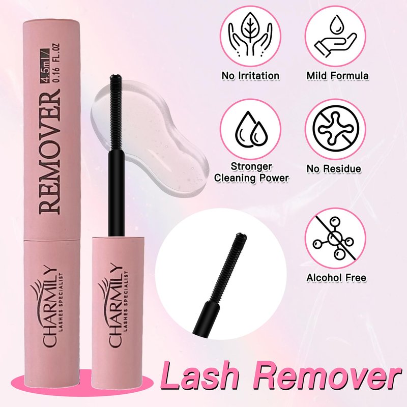 Charmily DIY Lash Extension Kit - 280pcs Lashes Clusters 0.07D 40D+50D Mix, 9-16mm D Curl Soft Wispy Lash Clusters with Bond, Seal, Remover & Tweezers for Easy at-Home Application Natural Look