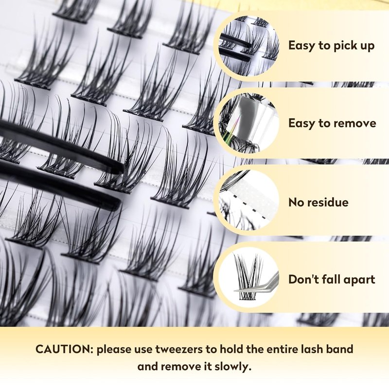 Lash Clusters - 168 Pcs D Curl Individual Eyelashes | Soft Wispy DIY Extensions 8-16mm