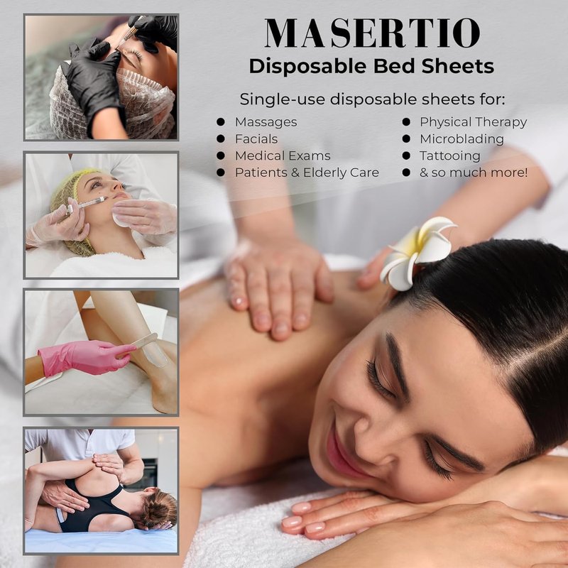 Disposable Massage Bed Cover - Non-Woven Material for Spa & Tattoo | 31.5 x 71 Inches (30 Sheets)