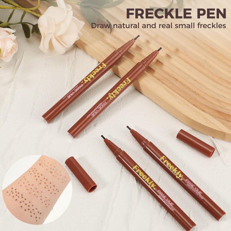 LYBHDAFA Freckle Pen, Soft Dot Faux Freckle Stamp for Natural Lifelike Sun-kissed Makeup, Waterproof & Long Lasting Quick Dry Magic Fake Freckles Stain Marker (01 Light)