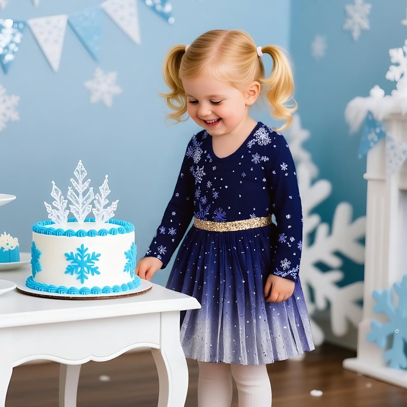 VIKITA Big Girls Winter Long Sleeve Tulle Dress for Party, Toddler Clothes, LH4586 10T