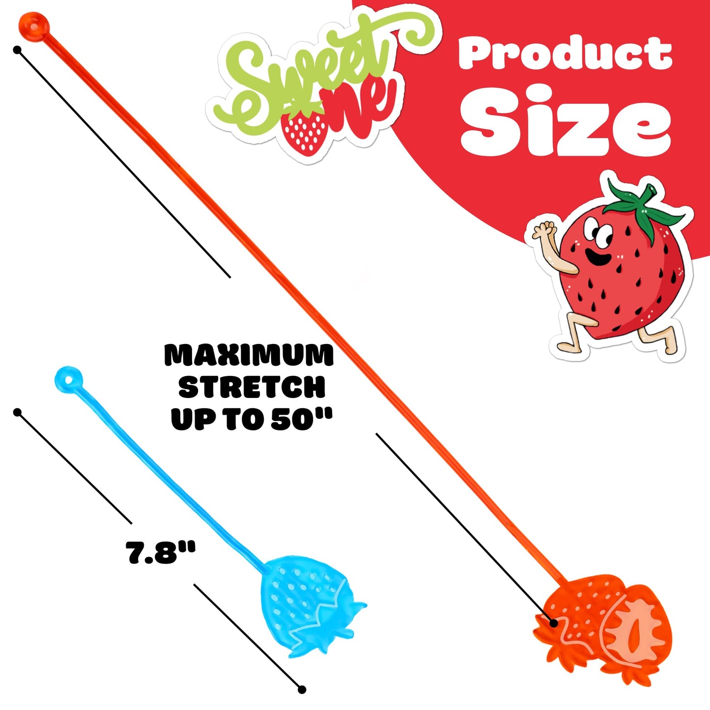 48PCS Strawberry Party Favors - 24PCS Berry First Temporary Tattoos & 24PCS Stick Hands - Perfect Birthday Supplies, Goodie Bag Stuffers, Treasure Box Toys, Classroom Prizes, and Student Gifts