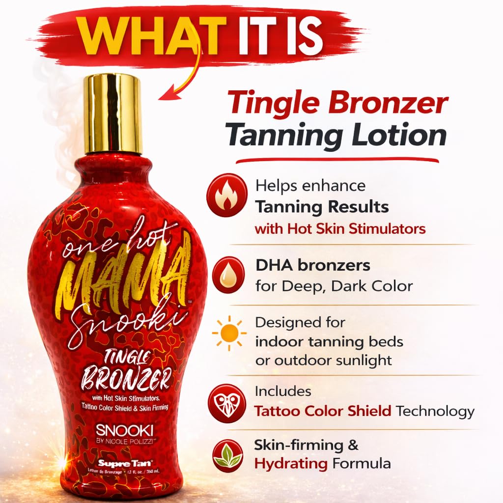 Snooki One Hot Mama Tingle bronzer with Hot Skin Stimulators, Tattoo Color Shield & Skin Firming 12oz