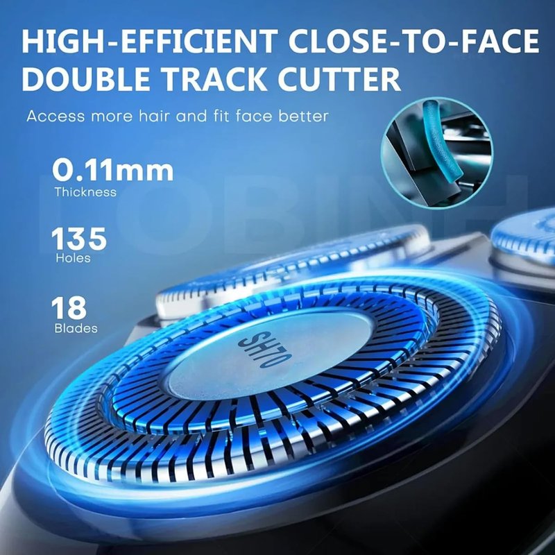 Philips Norelco SH70/71 Replacement Heads - Upgraded Double Blades for Series 7000 | Precision Cutting Performance