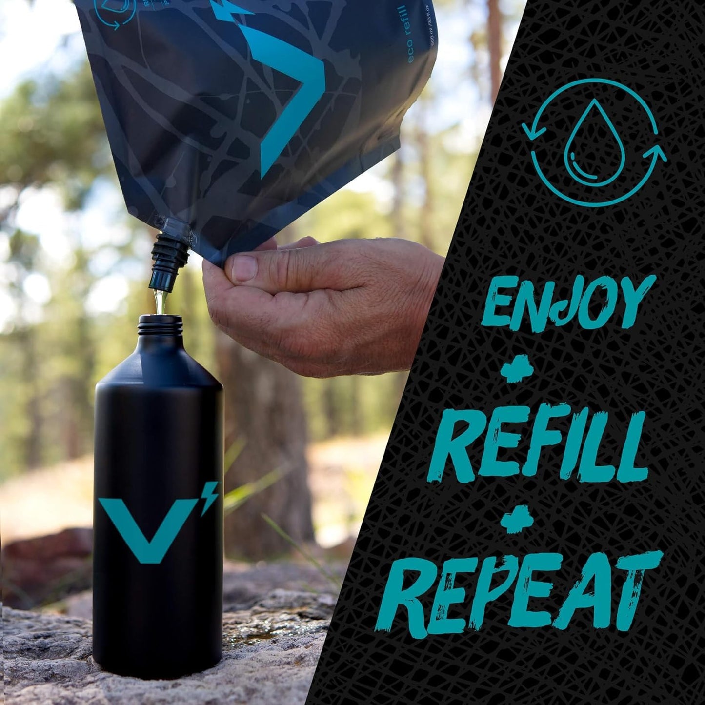VOLT Body Wash for Men – Sulfate-Free with Caffeine & Aloe, Citrus Sea Salt Scent, 13.5 oz (400ml) Refillable Aluminum Bottle