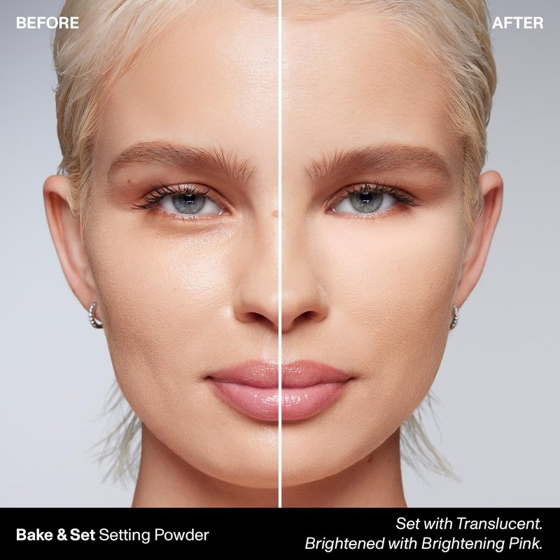 Morphe Totally Set Mini Brighten & Set Setting Powder Duo - Lightweight, Talc-Free Powder for Face Makeup Natural Finish - Minimizes Shine for Up to 24HR - Translucent (2 Count)