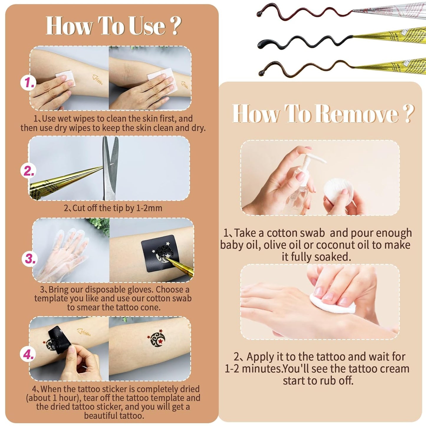 Temporary Tattoo Kit - 146 Pcs for Teens & Adults | 3 Tattoo Pastes, 136 Reusable Stencils for DIY Body Art