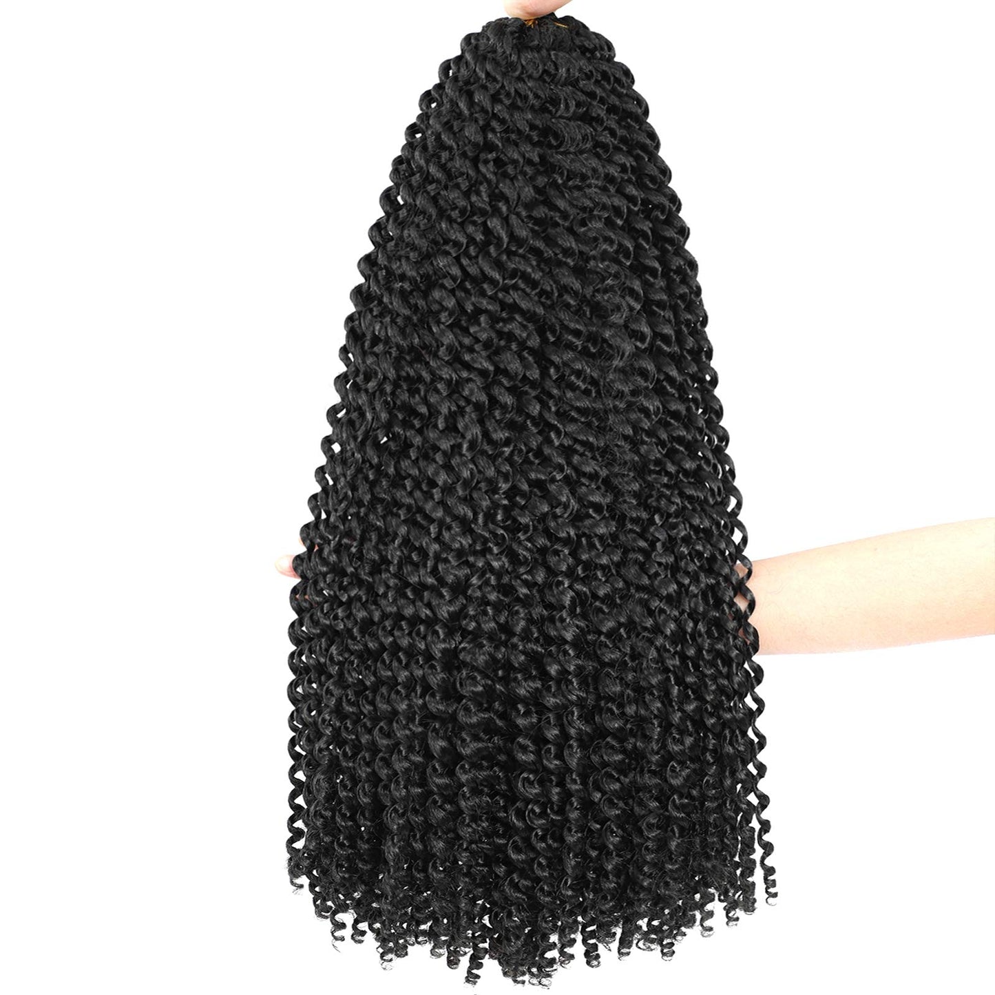 Passion Twist Hair 26 Inch 8 Packs Long Passion Twist Crochet Hair For Women Water Wave Braiding Hair Bohemian Spring Twist Hair Synthetic Hair Extension (26 Inch (Pack of 8), 1B#)